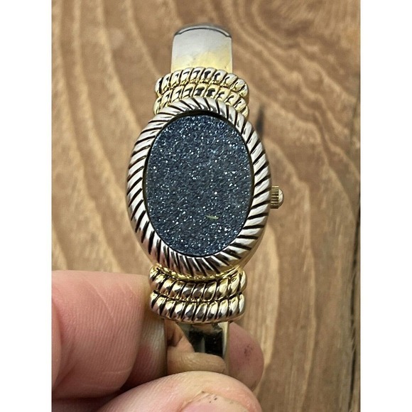 Gem Essence Women’s Wrist Watch Cover Flip Over Face Druzy Sparkle Bejeweled ⏱🔥 - Picture 7 of 7